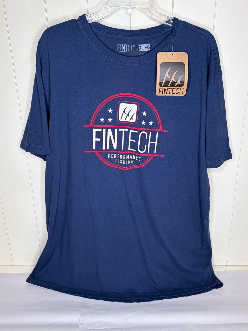 Fintech Short Sleeve T Shirt Red White Blue  - New